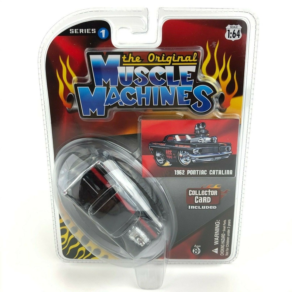 Muscle Machines 1962 62 Pontiac Catalina Car Black Die Cast 1/64 The Original